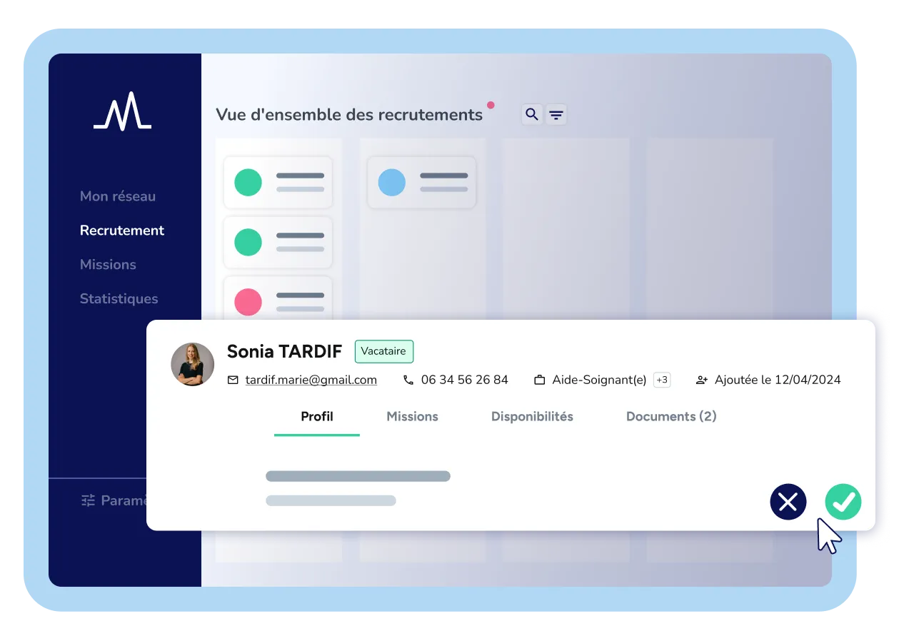 Image représentant une cadre de santé qui coure après ses contrats vacataires